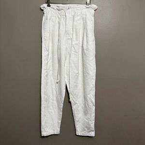 Free People  Margate Pleated Pull On Trouser Paper Bag Color White Size Small